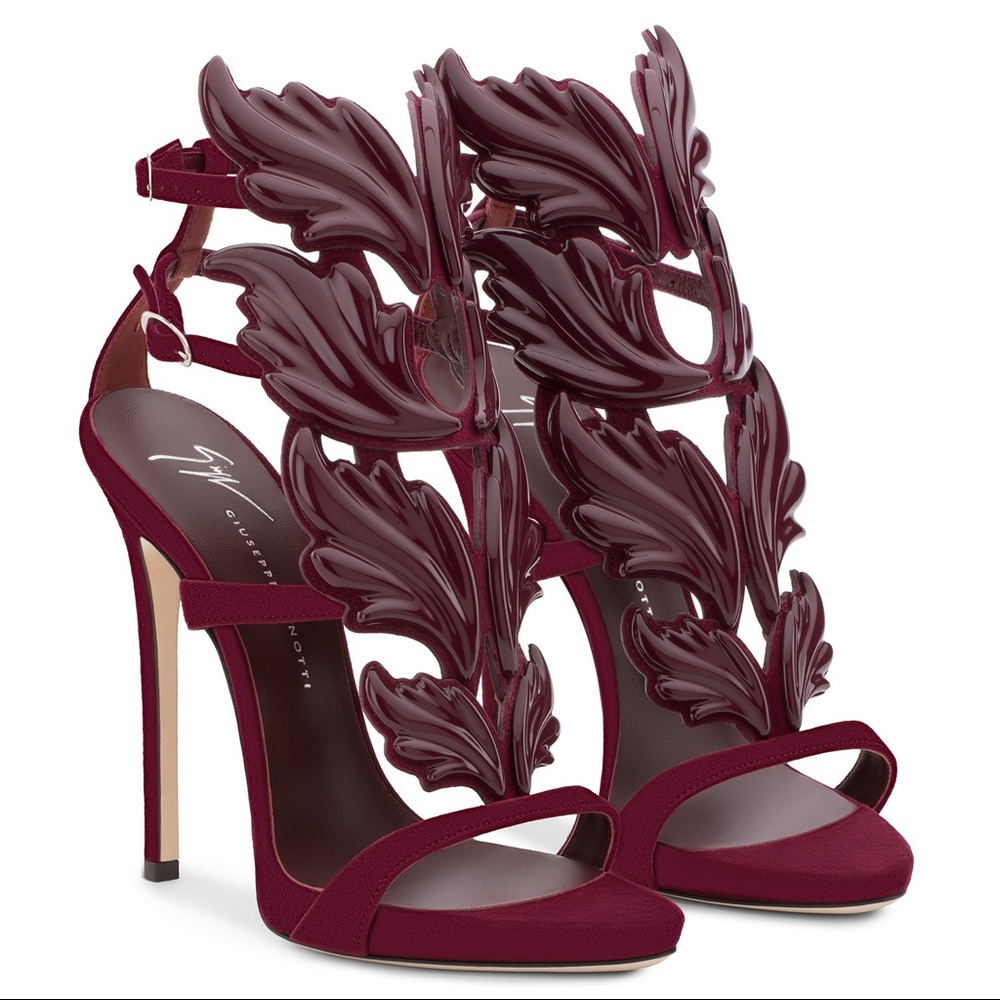 Giuseppe Zanotti Burgundy Velvet High Heels NEW